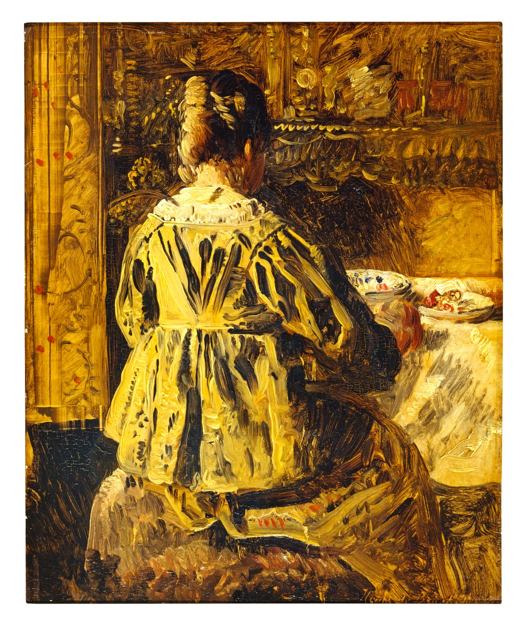 Le Repas ou Femme vue de Dos - Henri de Braekeleer
