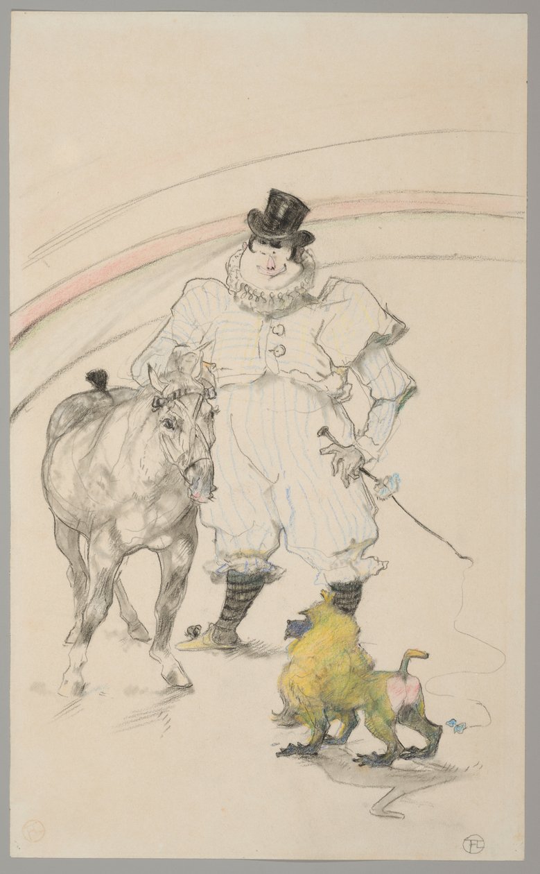 Au cirque : poney dressé et babouin - Henri de Toulouse-Lautrec