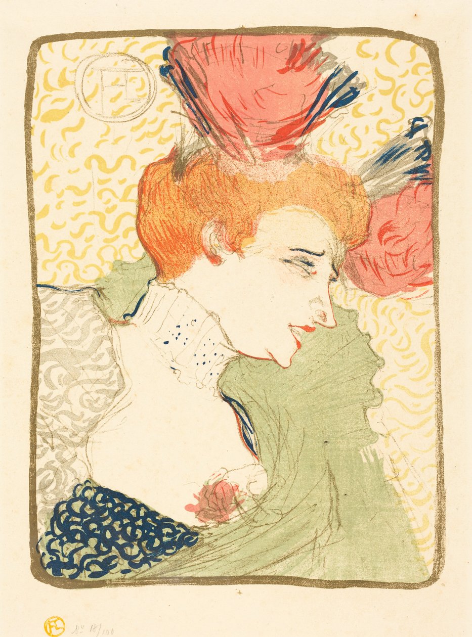 Bust of Mademoiselle Marcelle Lender (Mademoiselle Marcelle Lender, en buste) - Henri de Toulouse-Lautrec