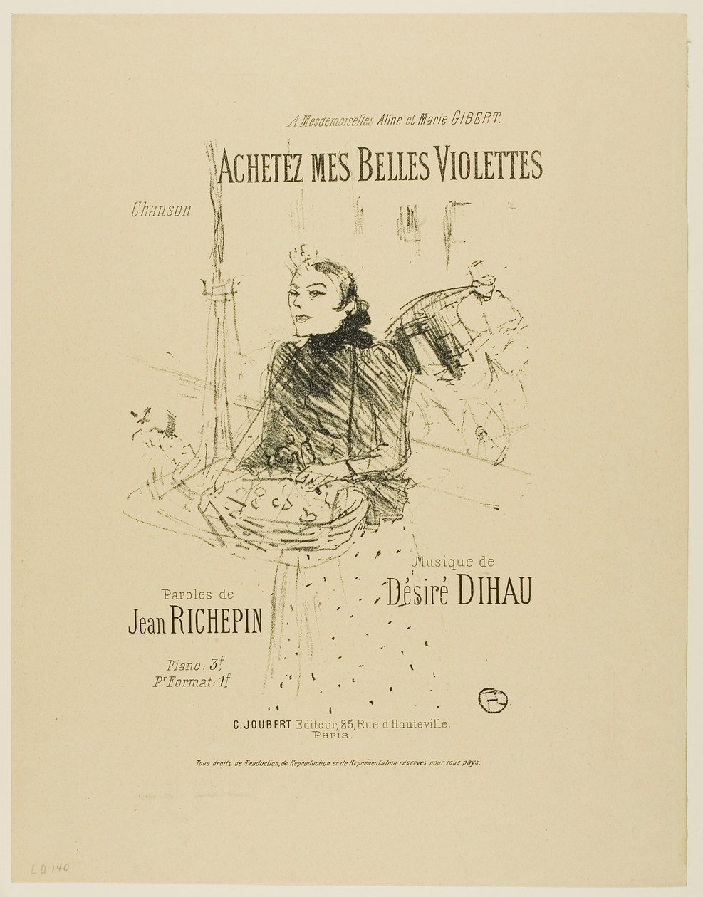 Achetez mes jolies violettes, des Mélodies de Désiré Dihau - Henri de Toulouse-Lautrec