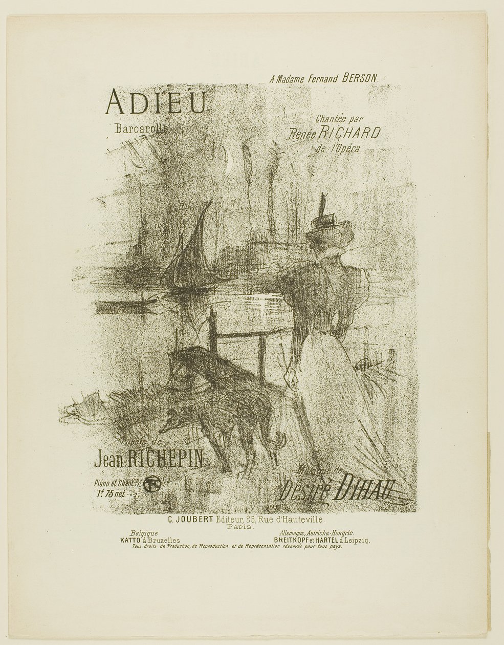Adieu, de Mélodies de Désiré Dihau - Henri de Toulouse-Lautrec