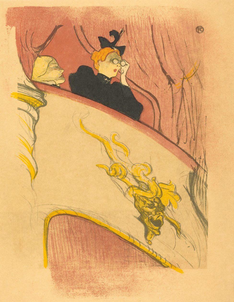 Loge with the Gilt Mask (La loge au mascaron doré) - Henri de Toulouse-Lautrec
