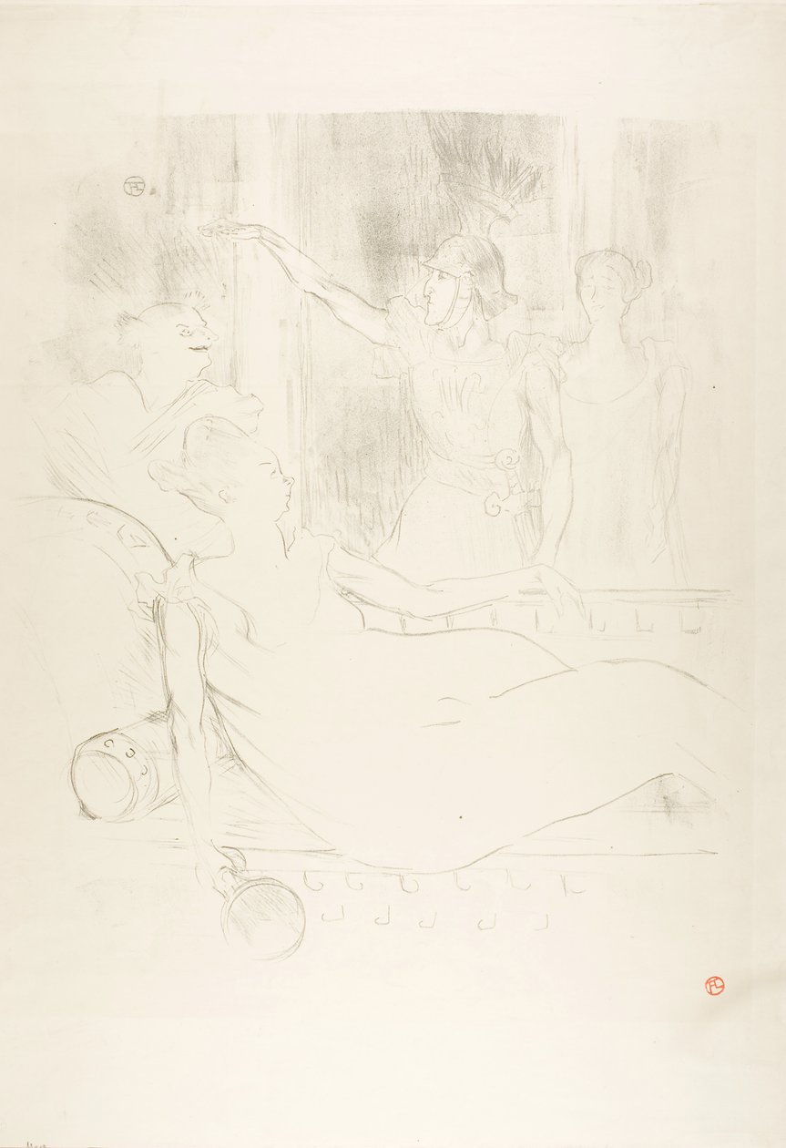 Madame Simon-Girard, Brasseur et Guy dans La belle Hélène - Henri de Toulouse-Lautrec