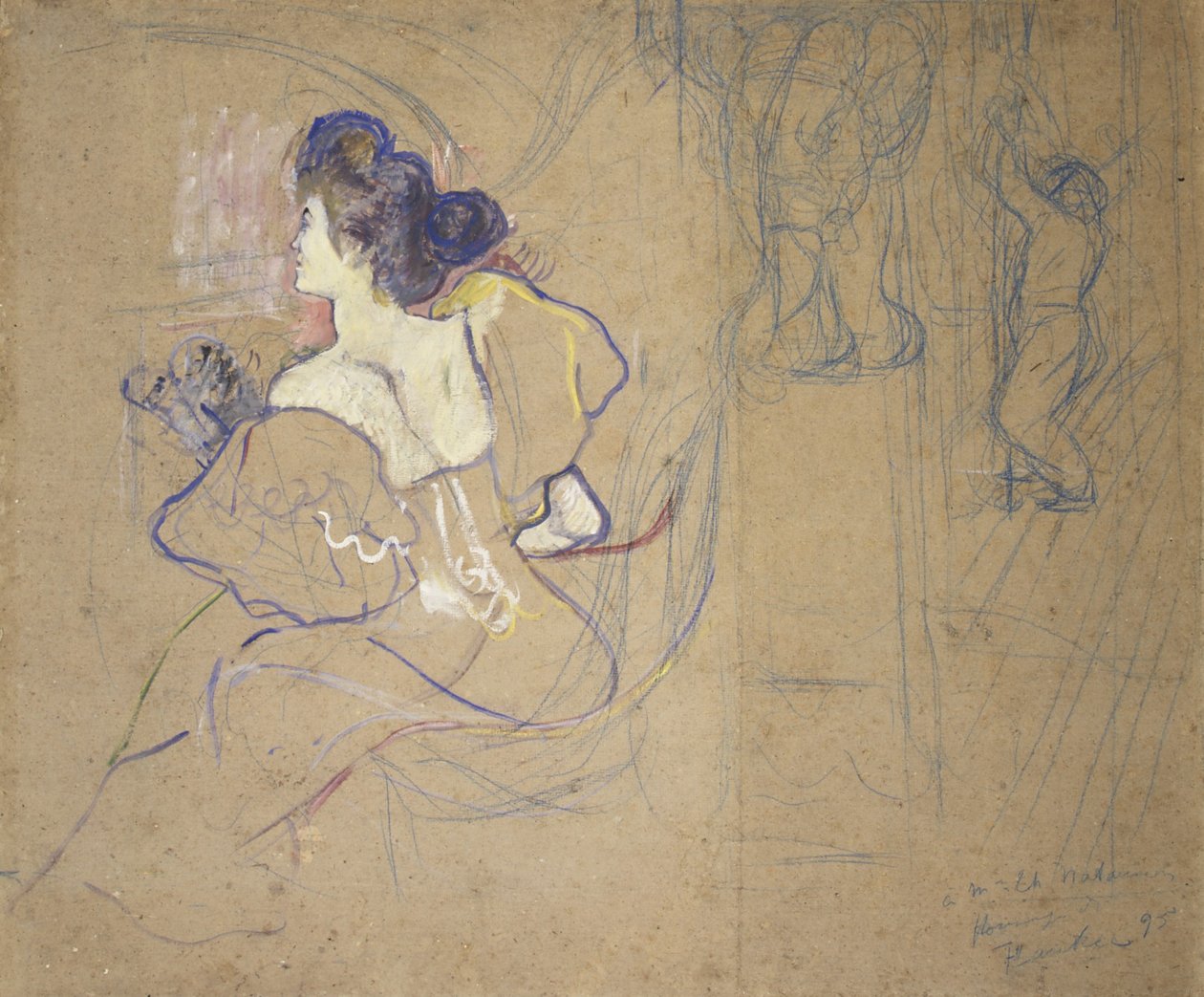 Madame Thadée Natanson (Misia Godebska, 1872-1950) au théâtre - Henri de Toulouse-Lautrec