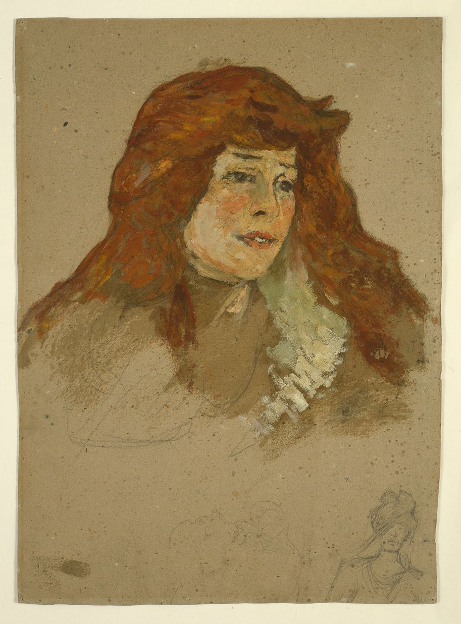 Mme Lili Grenier (recto); Paysage avec église (verso) - Henri de Toulouse-Lautrec