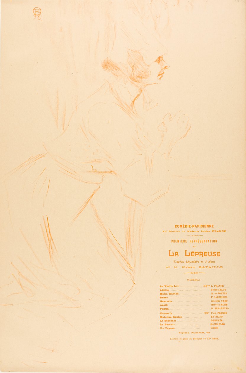 Programme pour La Lépreuse - Henri de Toulouse-Lautrec