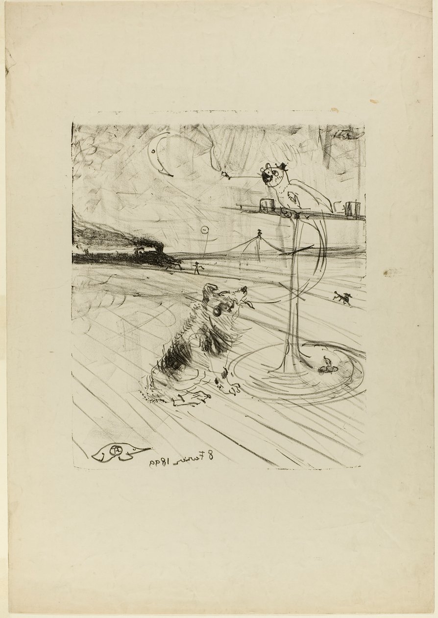 Le chien et le perroquet - Henri de Toulouse-Lautrec