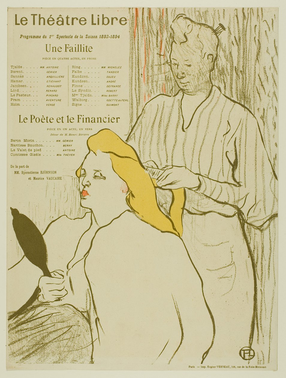 Le Coiffeur, Programme pour le Théâtre Libre - Henri de Toulouse-Lautrec