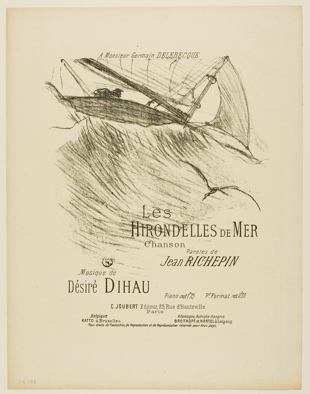 Les hirondelles de mer, de Mélodies de Désiré Dihau - Henri de Toulouse-Lautrec