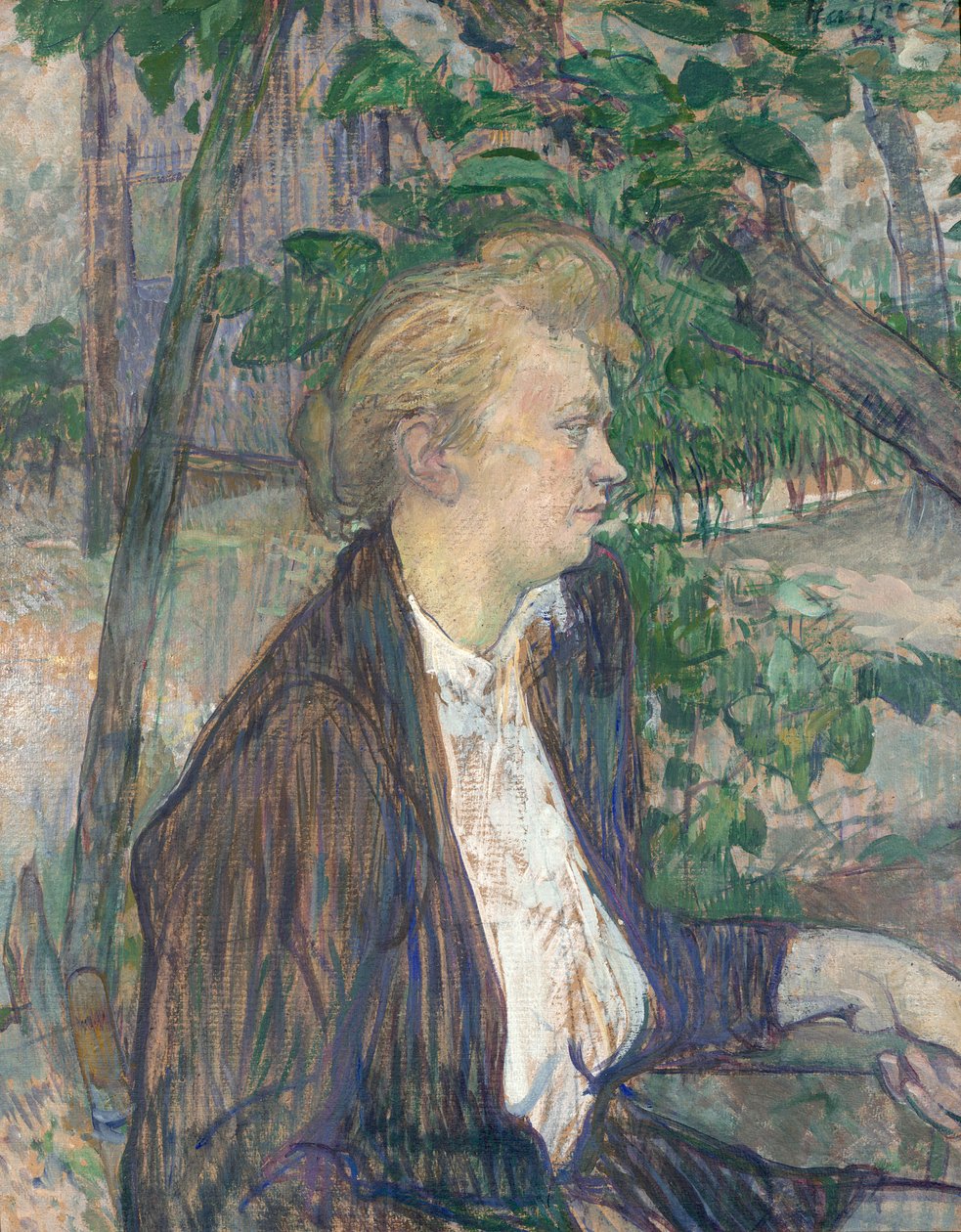 Femme assise dans un jardin - Henri de Toulouse Lautrec