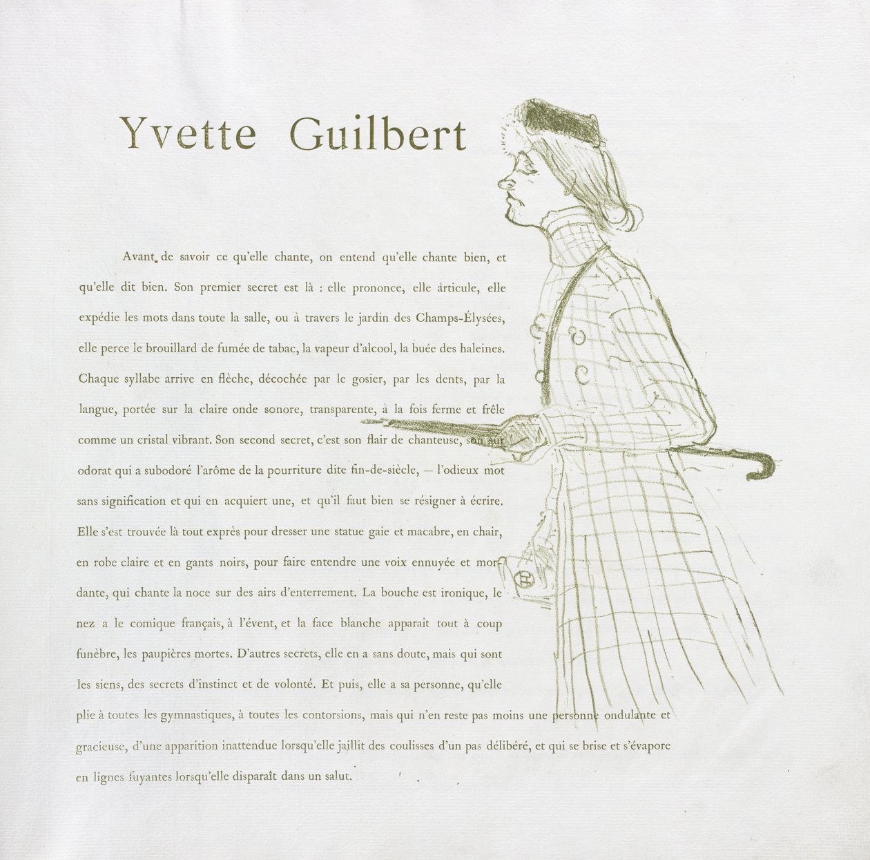 Yvette Guilbert - Série française : N° 1 - Henri de Toulouse-Lautrec