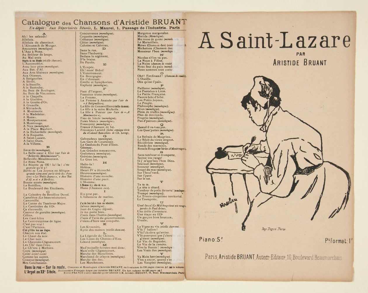 À Saint-Lazare, paroles et musique d
