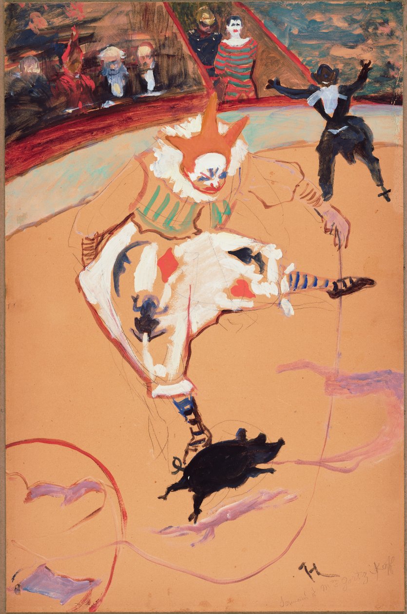 Au Cirque Fernando : Medrano avec un porcelet - Henri de Toulouse-Lautrec