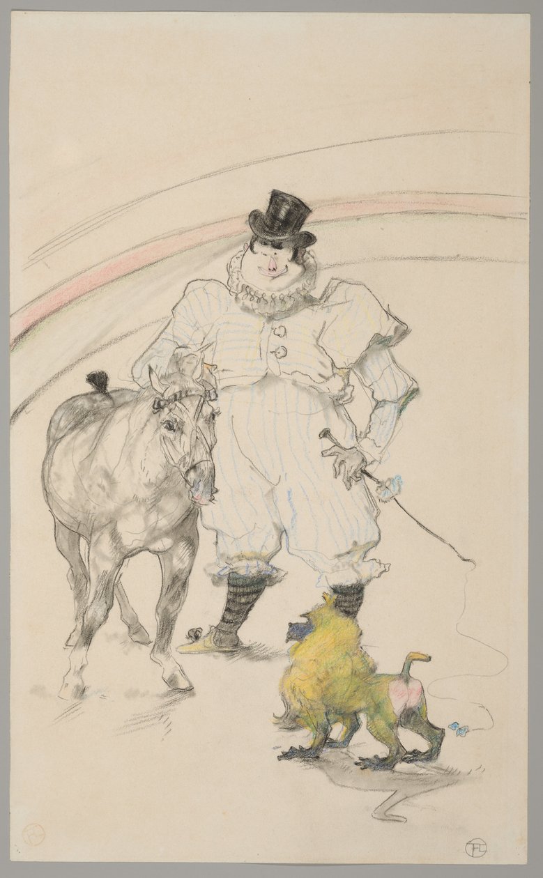 Au cirque : poney dressé et babouin - Henri de Toulouse Lautrec