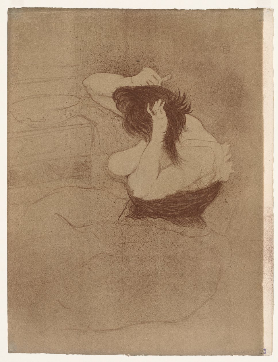 Elles : Femme se peignant les cheveux - Henri de Toulouse Lautrec