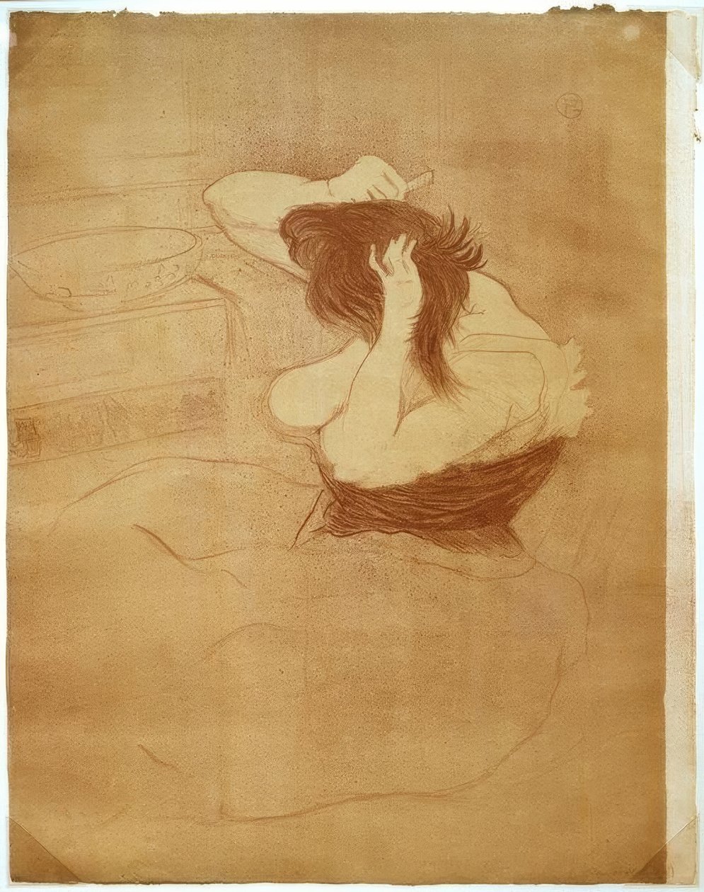 Femme qui se peigne, La coiffure - Henri de Toulouse Lautrec