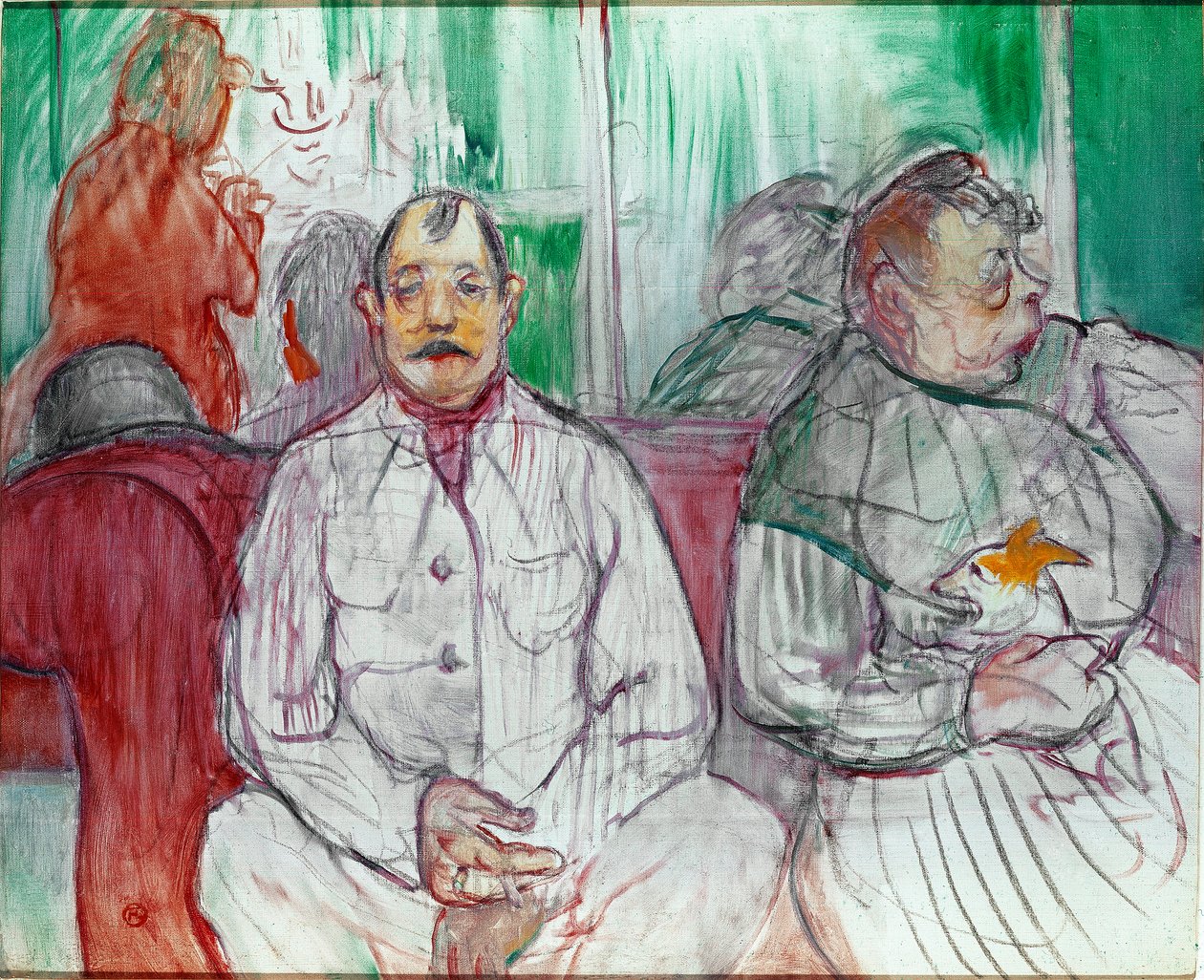 Lui, elle et le chien (Couple avec chien) - Henri de Toulouse Lautrec