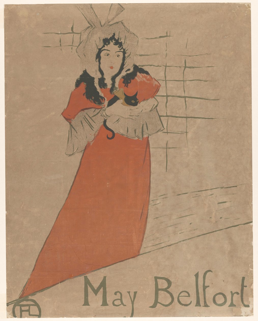 May Belfort avec un chat dans ses bras - Henri de Toulouse Lautrec