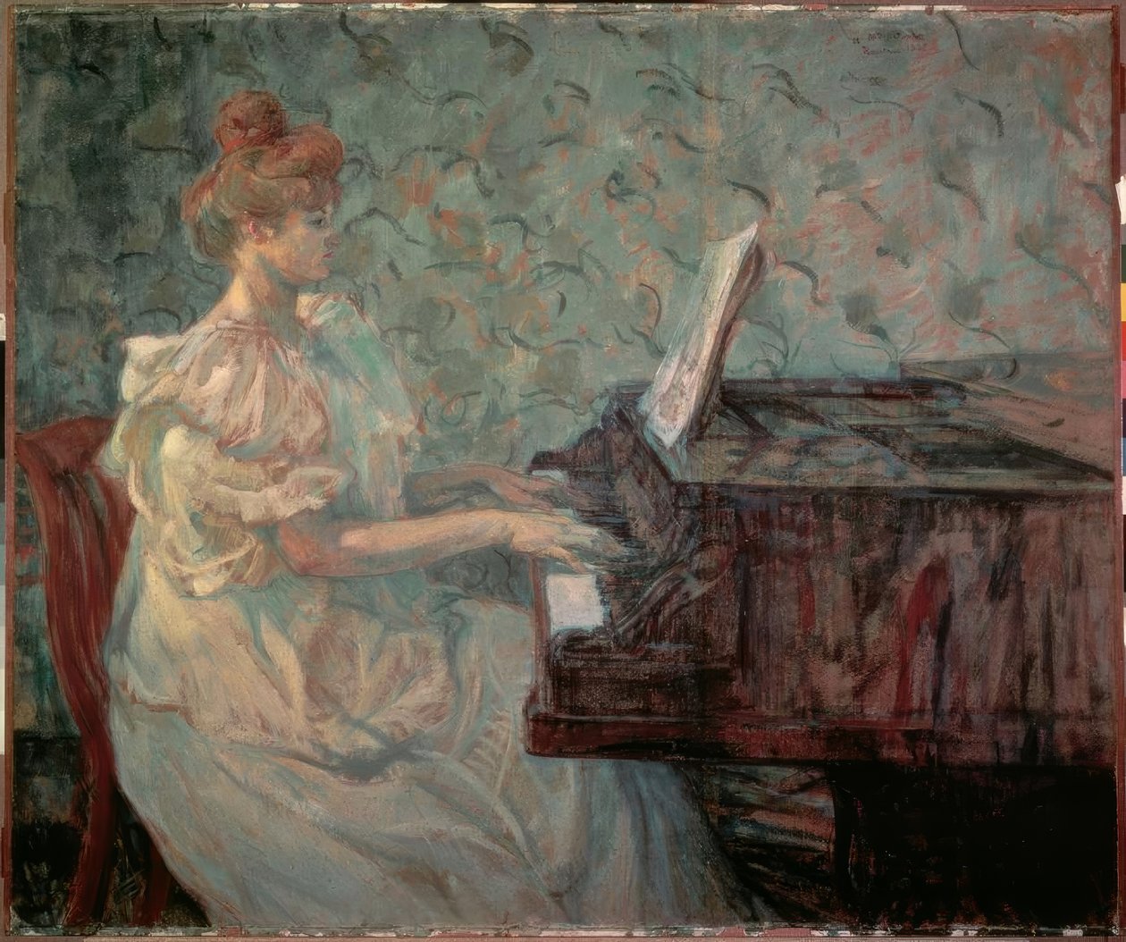 Misia Natanson au piano - Henri de Toulouse-Lautrec