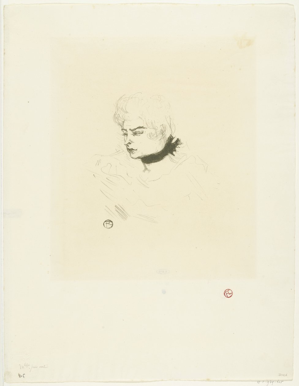 Portrait de Mademoiselle Pois Vert - Henri de Toulouse Lautrec