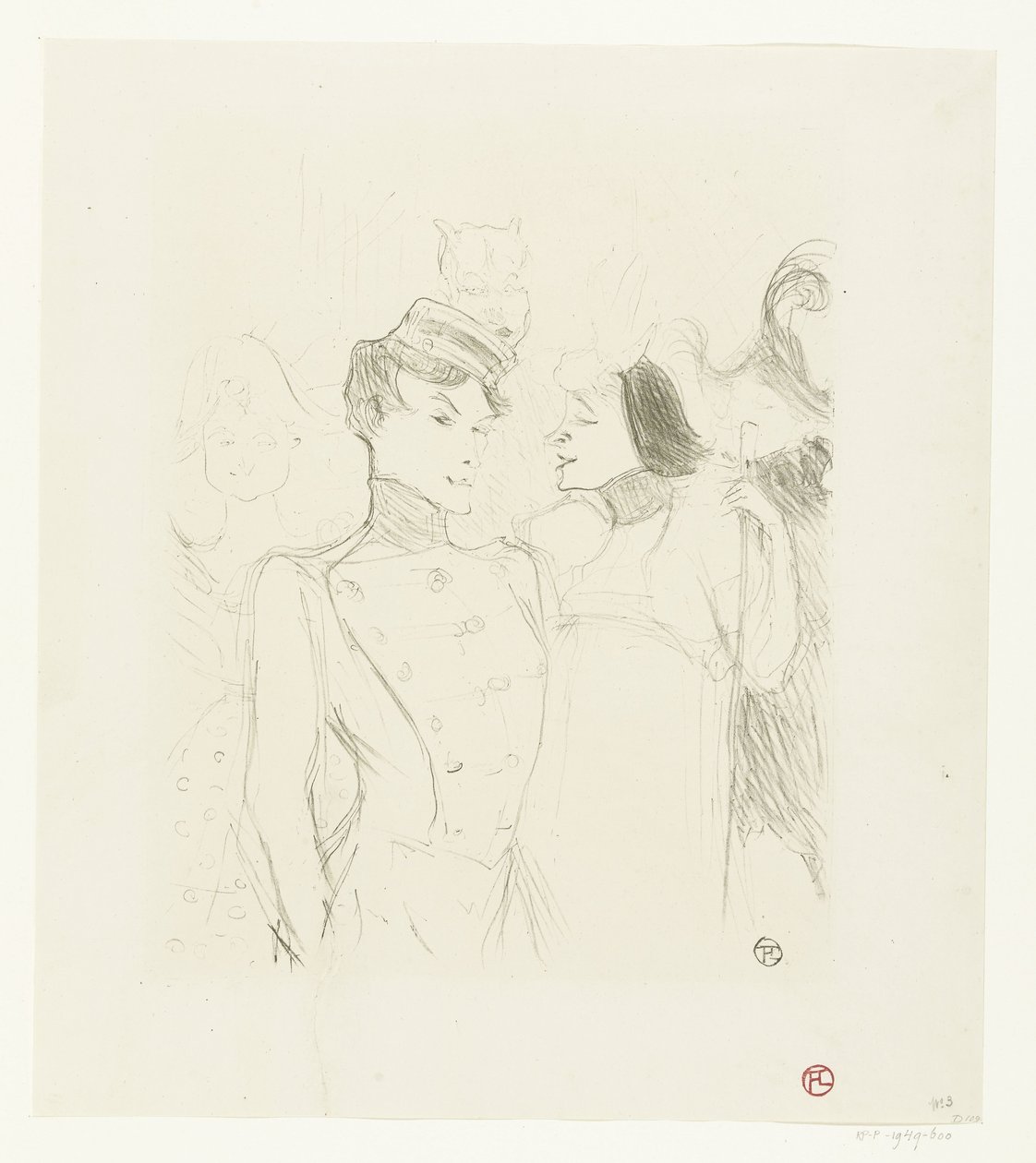 Portrait des actrices Marcelle Lender et Eve Lavallière dans une revue au Théâtre des Variétés - Henri de Toulouse Lautrec