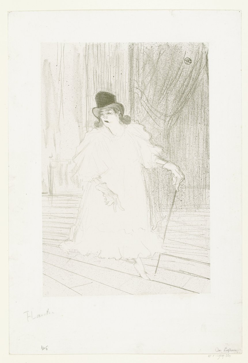 Portrait de la chanteuse Cecy Loftus sur scène au théâtre - Henri de Toulouse Lautrec