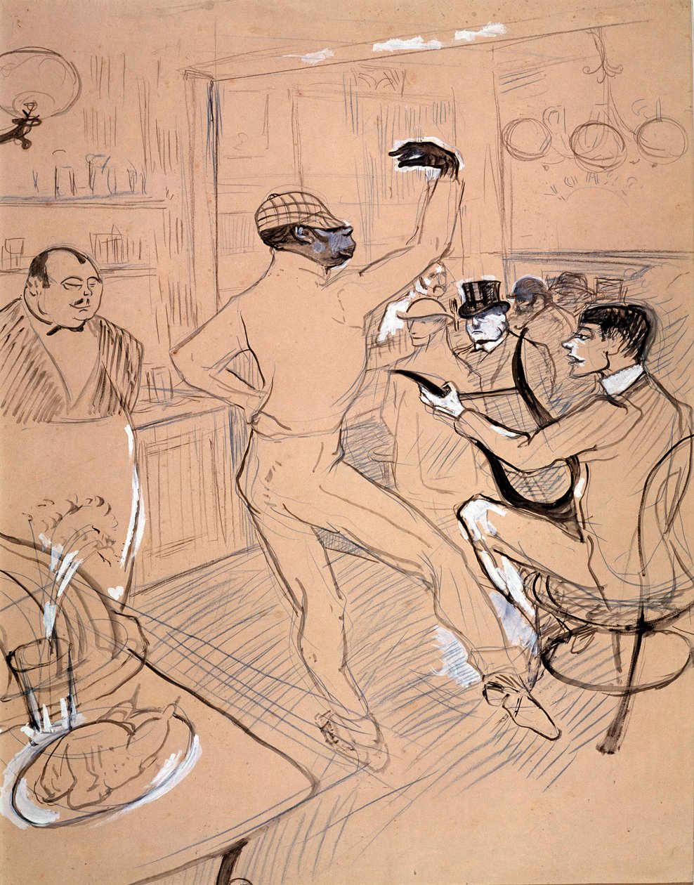 Rafael Padilla dit Chocolat, dansant dans un bar - Henri de Toulouse Lautrec