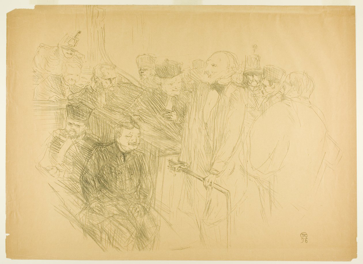 Le procès Arton, Ribot témoignant (deuxième planche) - Henri de Toulouse Lautrec