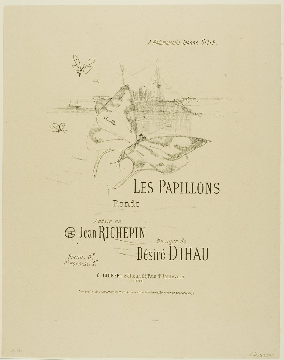 Les Papillons, de Mélodies de Désiré Dihau - Henri de Toulouse Lautrec