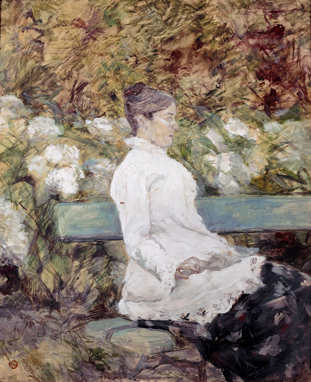 La mère du peintre dans un jardin - Henri de Toulouse Lautrec