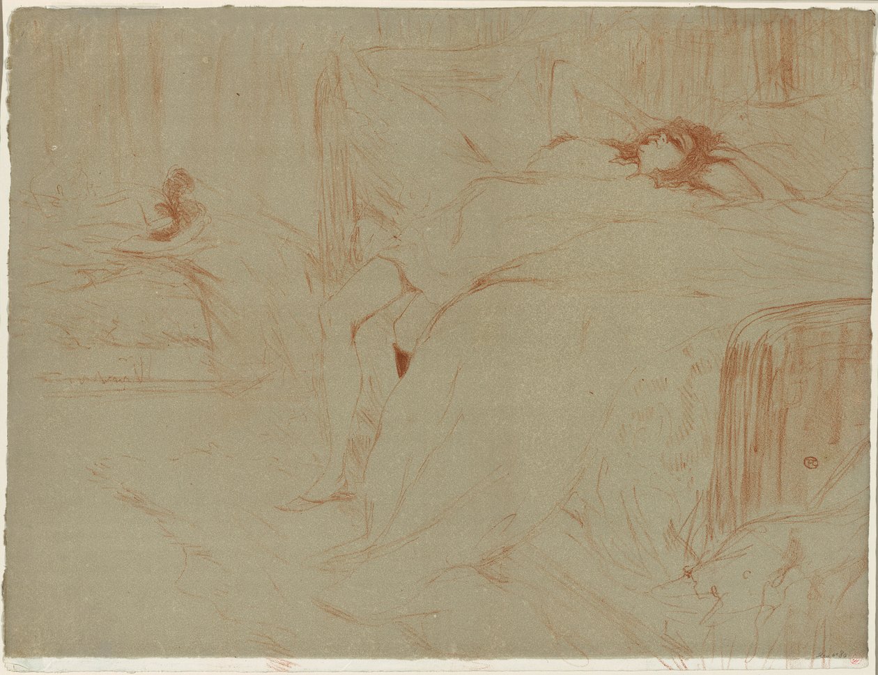 Femme allongée sur le dos, Lassitude, planche dix de Elles - Henri de Toulouse-Lautrec