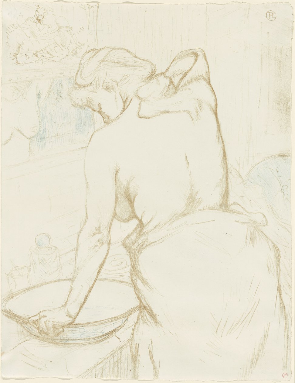 Femme se lavant—La Toilette, planche cinq de Elles - Henri de Toulouse Lautrec