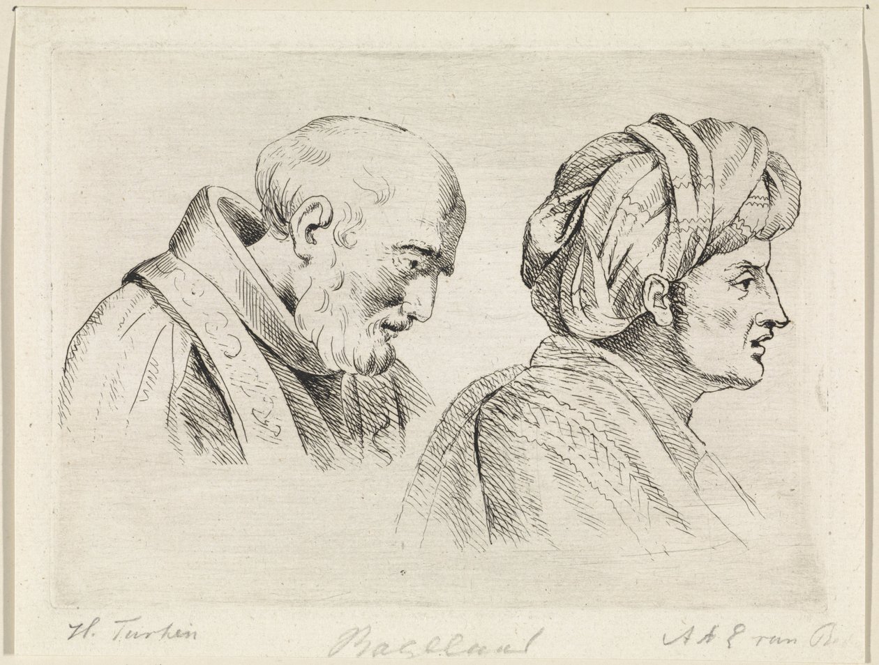 Ecclésiastique et un homme avec un turban - Henricus Turken
