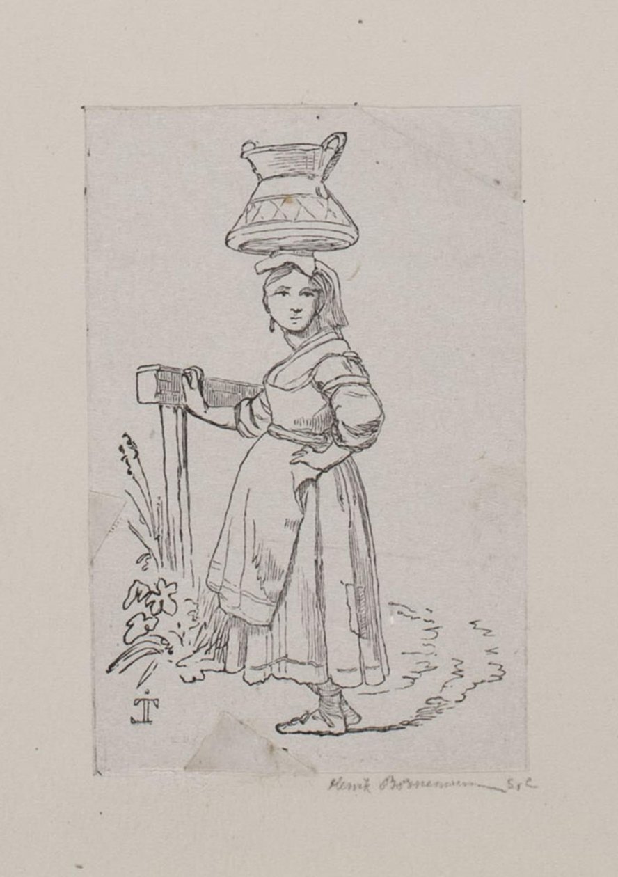 Femme italienne avec une cruche d