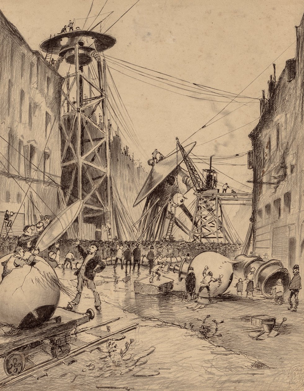 Humains disséquant des machines de guerre martiennes - Henrique Alvim Correa