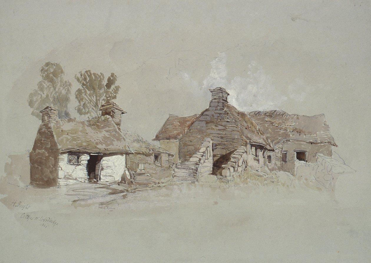Cottages près de Woodbridge, Suffolk - Henry Bright