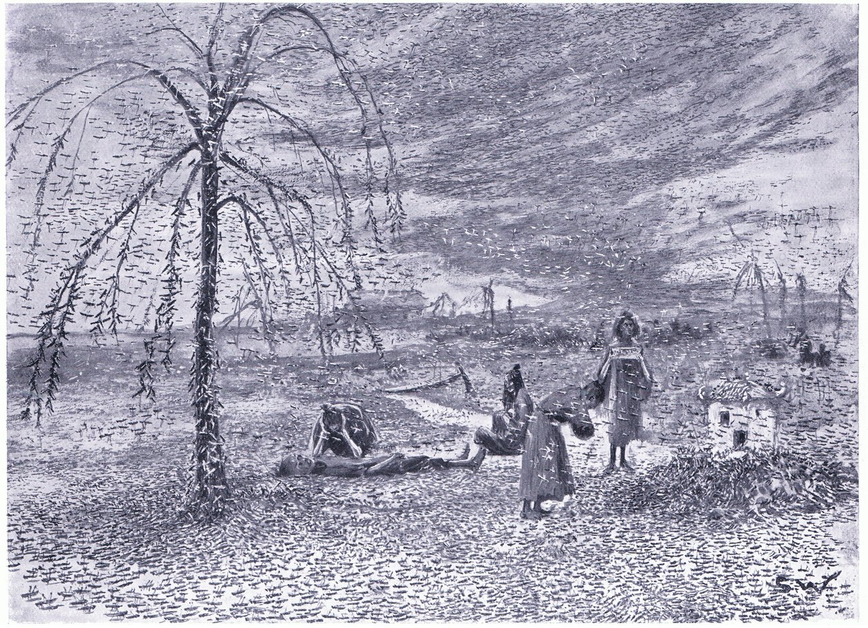 Une invasion de sauterelles - Henry Charles Seppings Wright