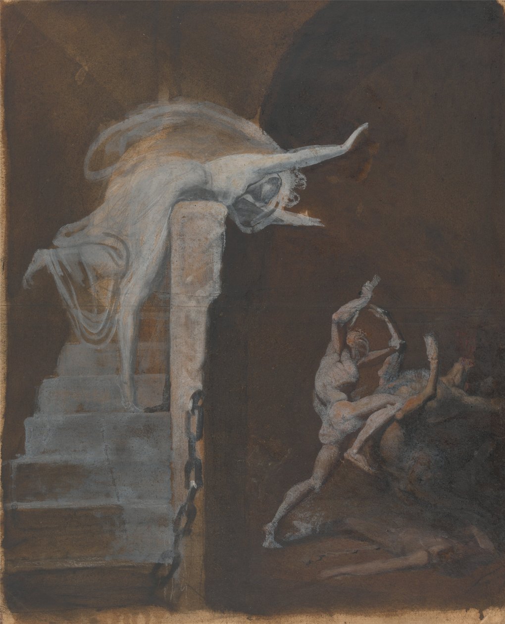 Ariane regardant la lutte de Thésée avec le Minotaure - Johann Heinrich Füssli