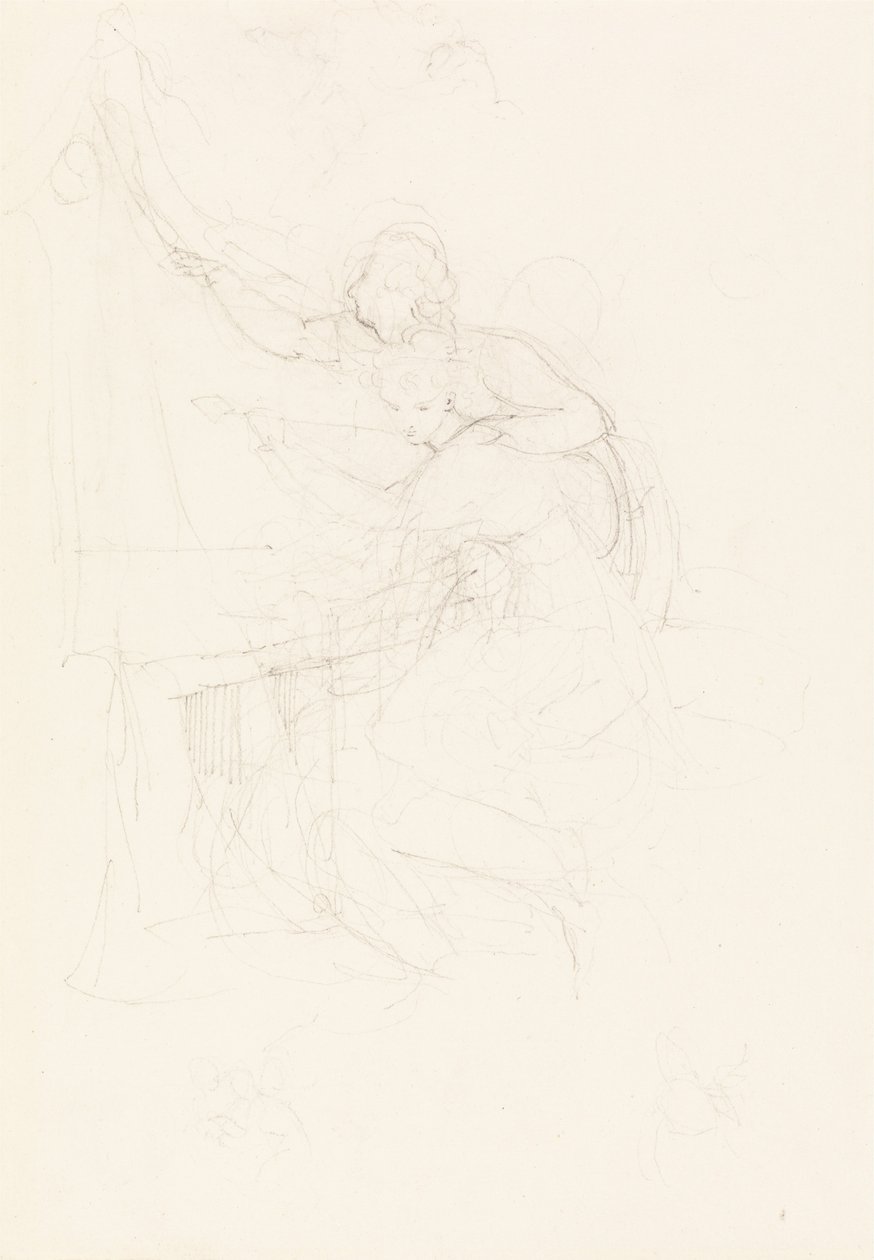 Fille et jeune homme à une table - Johann Heinrich Füssli
