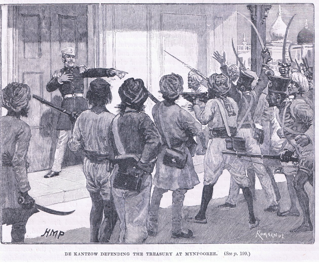 De Kantzow défendant le trésor à Mynpooree 1857 AD - Henry Marriott Paget