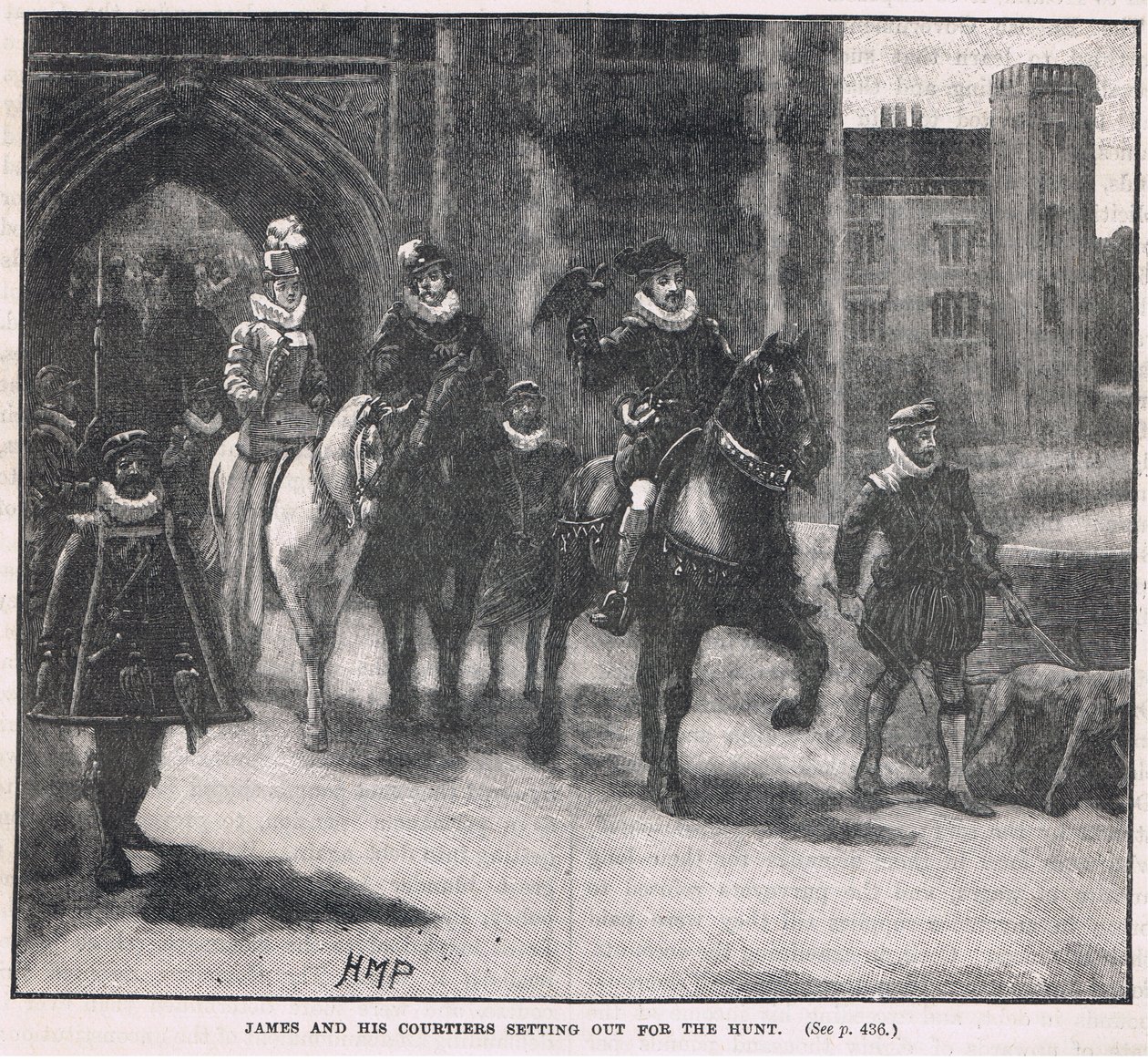 James et ses courtisans partant pour la chasse, 1608 - Henry Marriott Paget