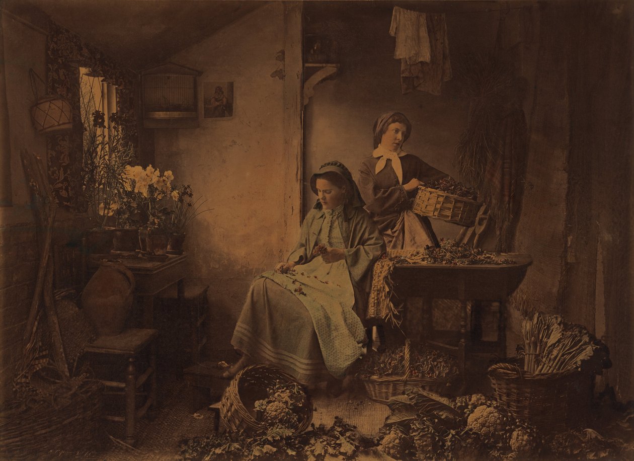 Préparation des fleurs de printemps pour le marché - Henry Peach Robinson