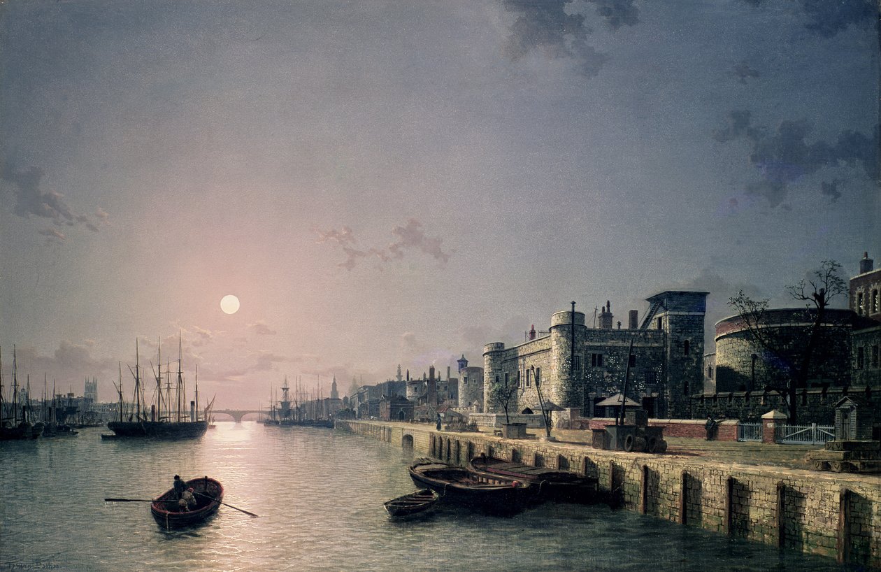 Tour de Londres et la Tamise au clair de lune - Henry Pether
