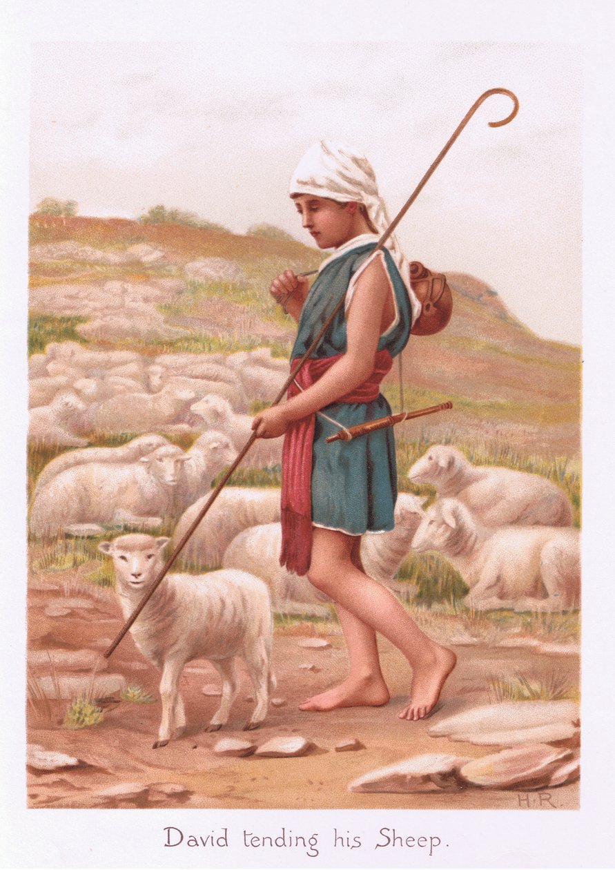 David gardant ses moutons - Henry Ryland