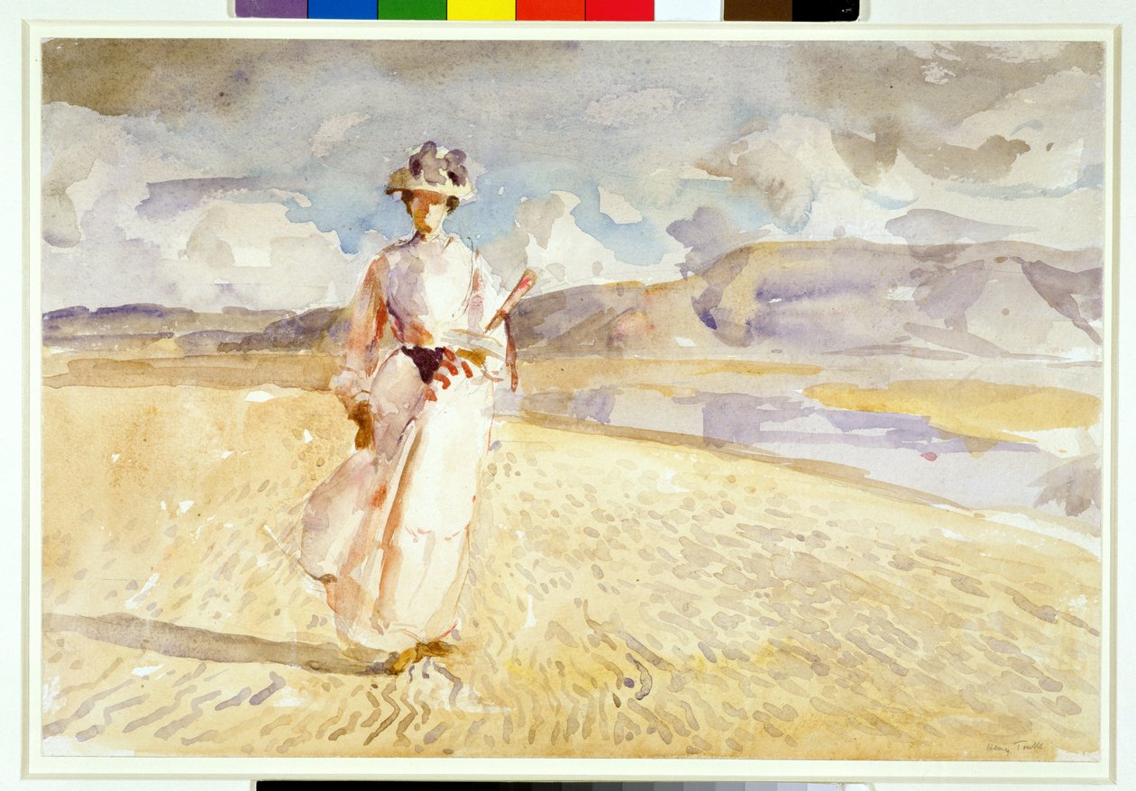 Femme marchant sur le sable - Henry Tonks