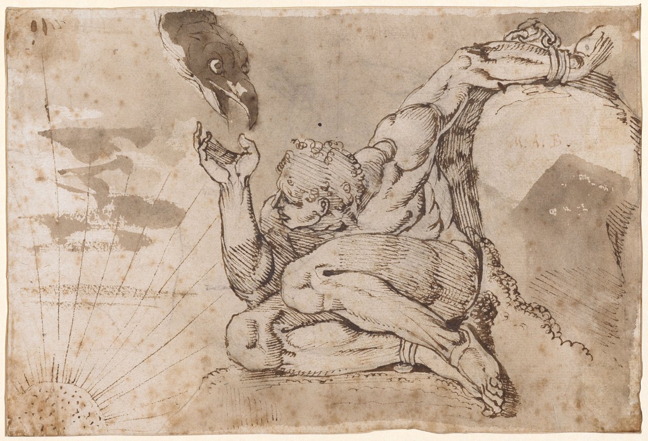 Prométhée (nu masculin avec 5 points donnés) - Henry (1741 1825) Fuseli