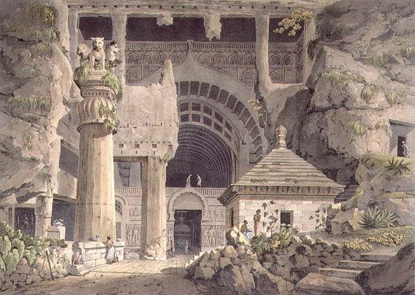Anciennes excavations à Carli, planche XIV, gravée par Daniel Havell - Henry (after) Salt