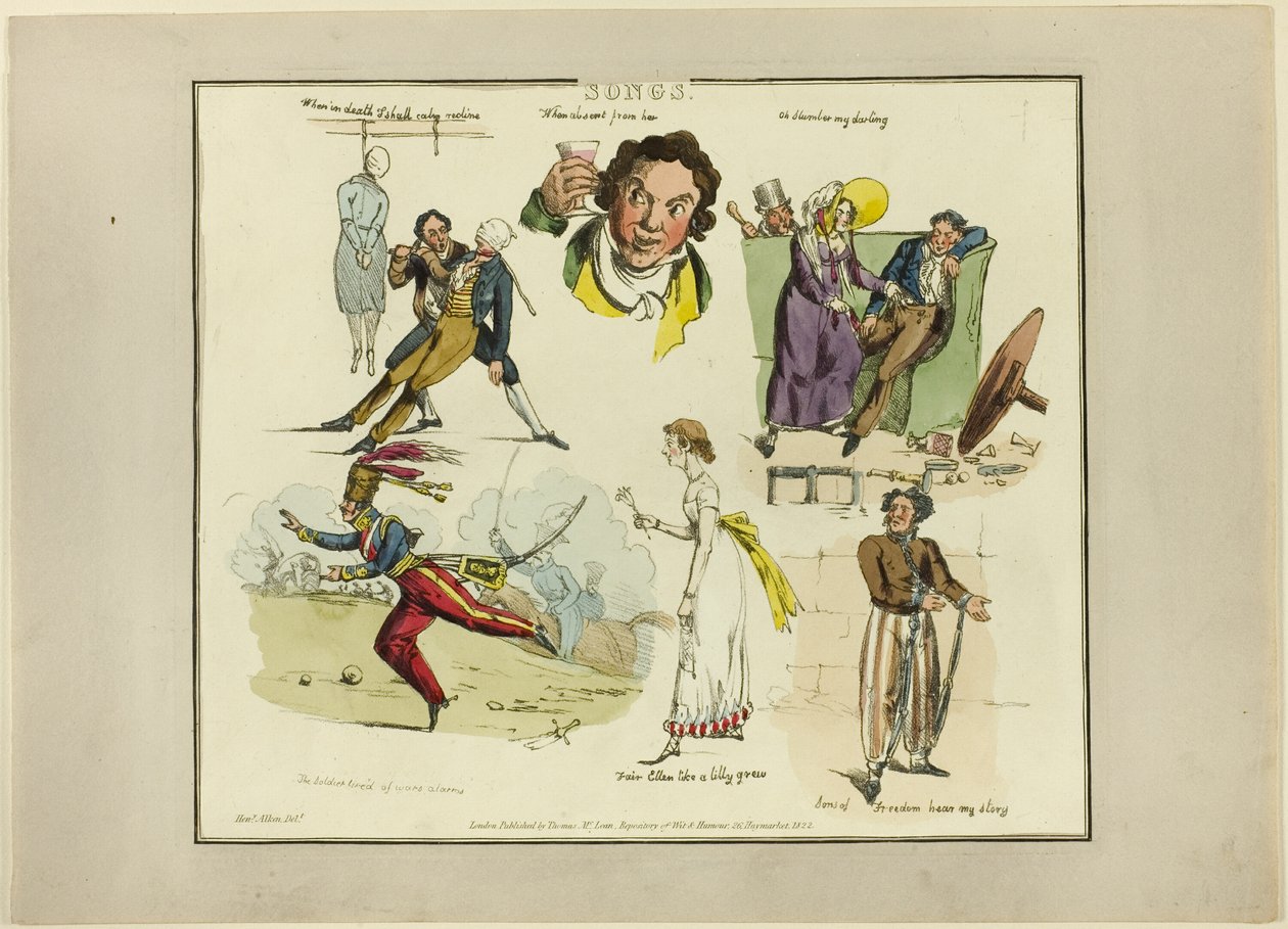 Plaque des illustrations aux chansons populaires - Henry Alken