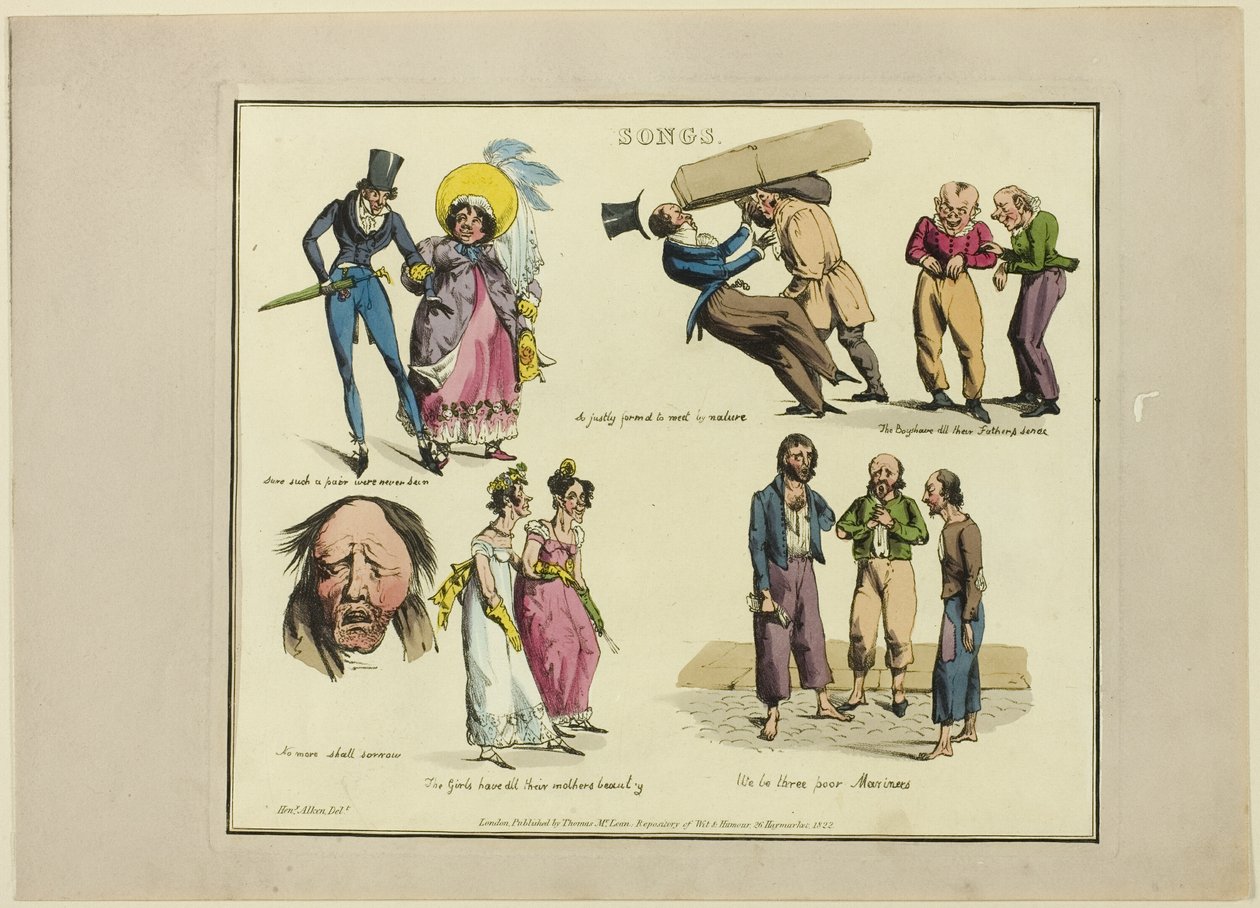 Plaque des illustrations aux chansons populaires - Henry Alken