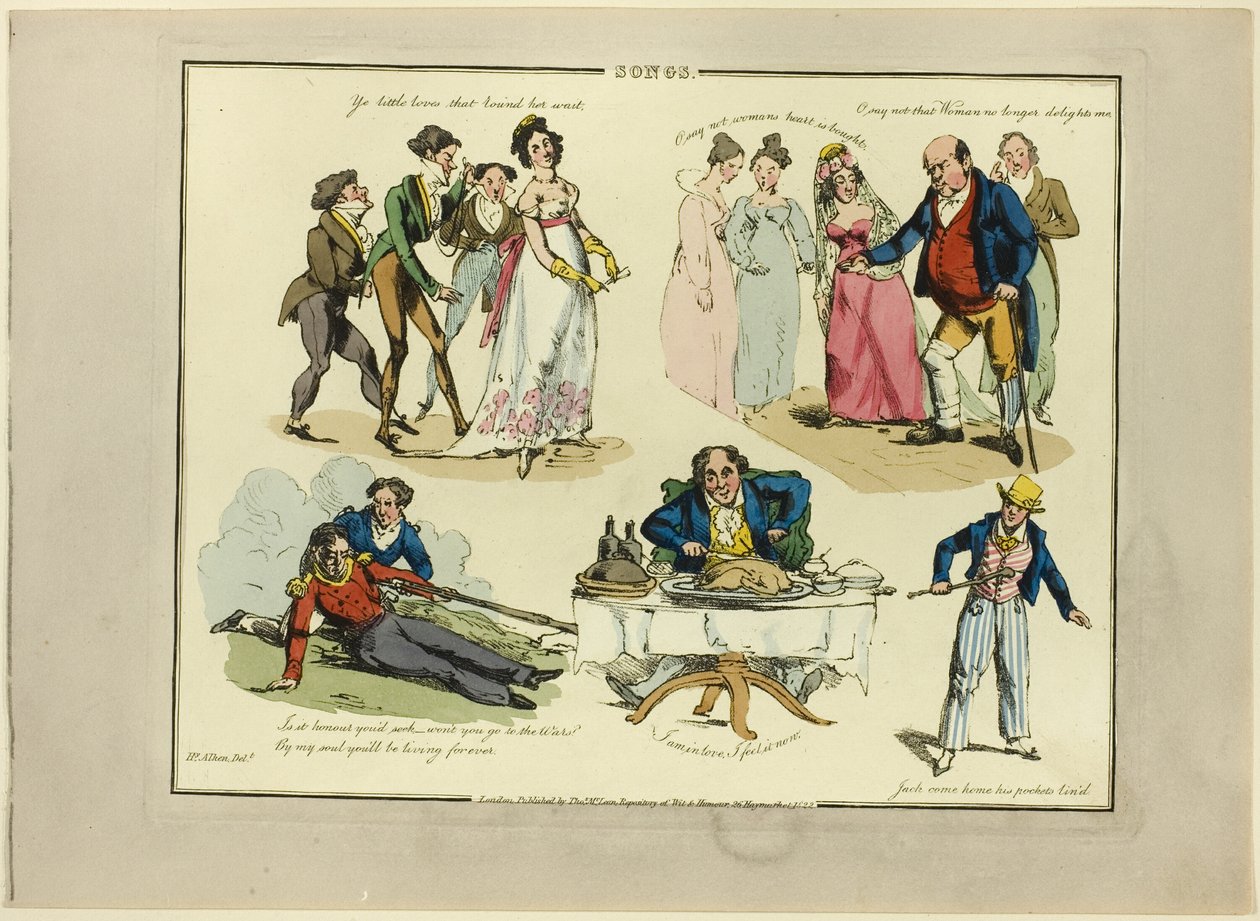 Plaque des illustrations aux chansons populaires - Henry Alken